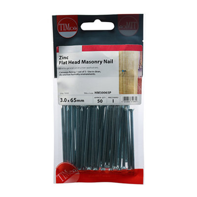TIMCO Masonry Nails Zinc - 3.0 x 65