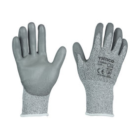 Timco - Medium Cut Gloves - PU Coated HPPE Fibre with Glass Fibre (Size Large - 1 Each)