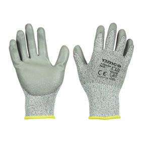 Timco - Medium Cut Gloves - PU Coated HPPE Fibre with Glass Fibre (Size Medium - 1 Each)