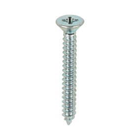 Timco - Metal Tapping Screws - PZ - Countersunk - Self-Tapping - Zinc (Size 10 x 1 1/2 - 100 Pieces)