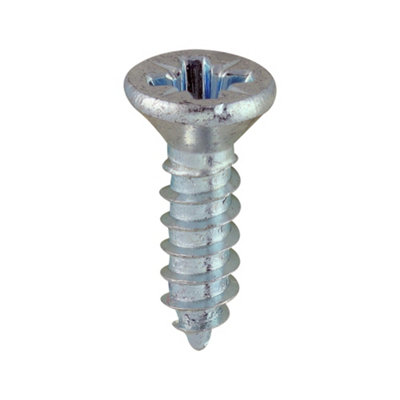 Timco - Metal Tapping Screws - PZ - Countersunk - Self-Tapping - Zinc (Size 8 x 1/2 - 200 Pieces)