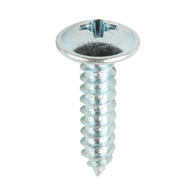 Timco Metal Tapping Screws PZ Flange SelfTapping Zinc (Size