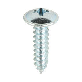 Timco - Metal Tapping Screws - PZ - Flange - Self-Tapping - Zinc (Size 10 x 3/4 - 200 Pieces)