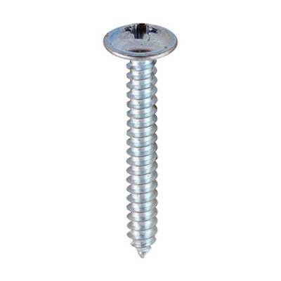 Timco - Metal Tapping Screws - PZ - Flange - Self-Tapping - Zinc (Size 8 x 1 1/4 - 200 Pieces)