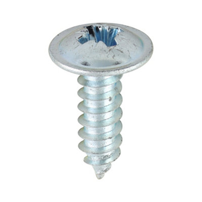 Timco - Metal Tapping Screws - PZ - Flange - Self-Tapping - Zinc (Size 8 x 1/2 - 200 Pieces)