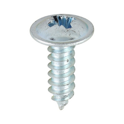 Timco - Metal Tapping Screws - PZ - Flange - Self-Tapping - Zinc (Size 8 x 1/2 - 200 Pieces)