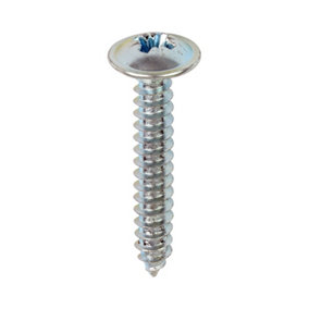Timco - Metal Tapping Screws - PZ - Flange - Self-Tapping - Zinc (Size 8 x 1 - 200 Pieces)
