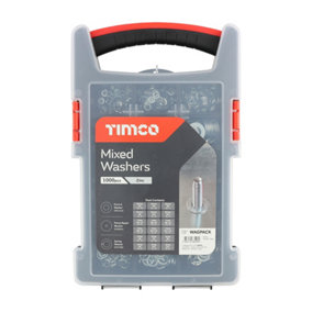 Timco - Mixed Washers Grab Pack - Zinc (Size 1000pcs - 1000 Pieces)