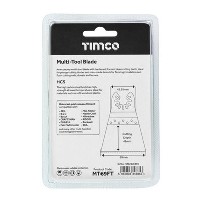 TIMCO Multi-Tool Fine Cut Blade For Wood Carbon Steel - 69mm