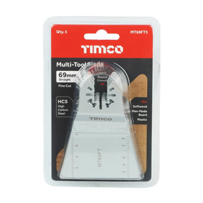 TIMCO Multi-Tool Fine Cut Blades For Wood Carbon Steel - 69mm