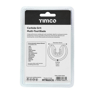 TIMCO Multi-Tool Radial Blade For Tiles Diamond Carbide Grit Carbon Steel - Dia.65mm