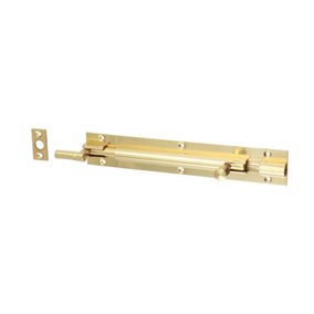 Timco - Necked Barrel Bolt - Polished Brass (Size 150 x 25mm - 1 Each)