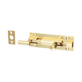 Timco - Necked Barrel Bolt - Polished Brass (Size 75 x 25mm - 1 Each)
