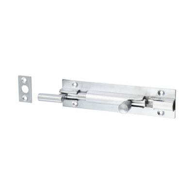 Timco - Necked Barrel Bolt - Satin Chrome (Size 100 x 25mm - 1 Each)