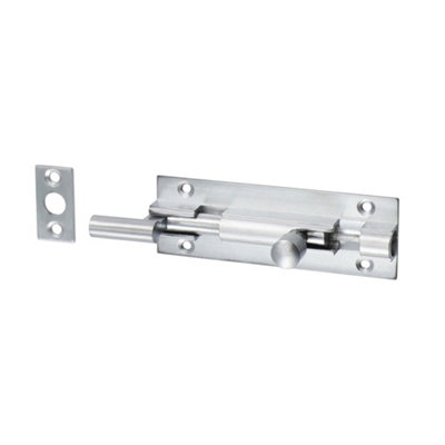 Timco - Necked Barrel Bolt - Satin Chrome (Size 75 x 25mm - 1 Each)