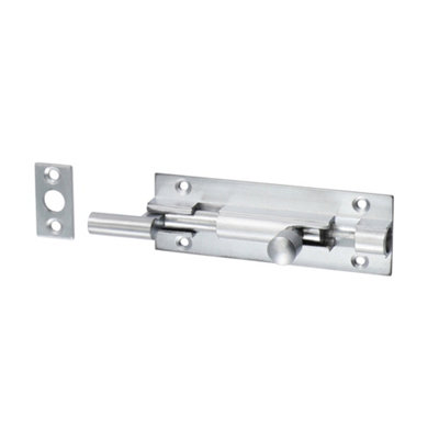 Timco - Necked Barrel Bolt - Satin Chrome (Size 75 x 25mm - 1 Each)