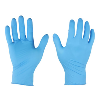 Timco - Nitrile Gloves - Blue (Size Large - 100 Pieces) | DIY at B&Q