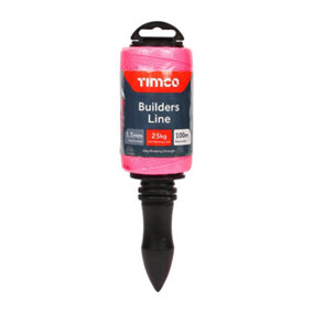TIMCO Nylon Builders Line on Winder Pink - 1.5mm x 100m