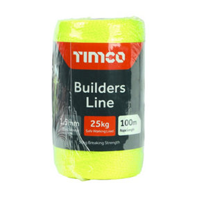 TIMCO Nylon Builders Line Yellow - 1.5mm x 100m