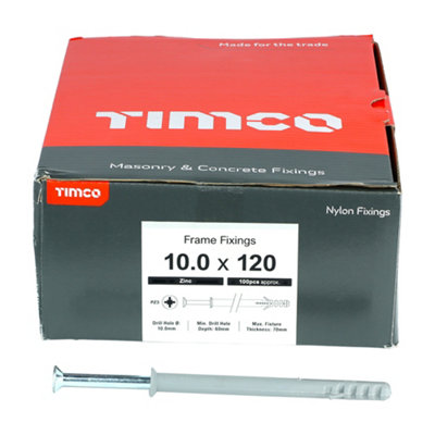 TIMCO Nylon Frame Fixings - 10.0 x 120