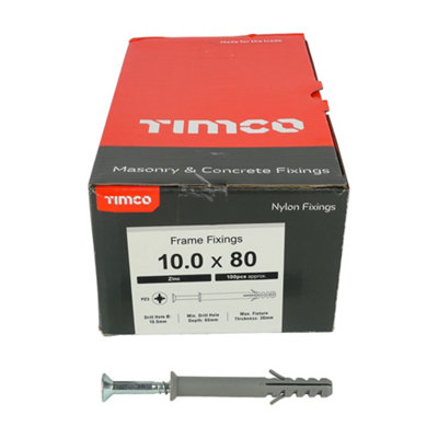 TIMCO Nylon Frame Fixings - 10.0 x 80