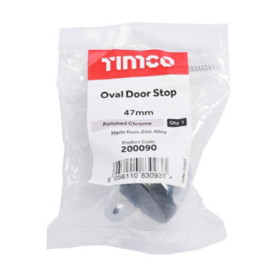 TIMCO Oval Door Stop Polished Chrome - 47mm