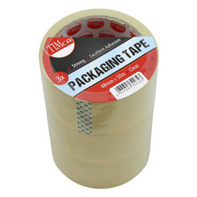 Timco - Packaging Tape - Clear (Size 50m x 48mm - 3 Pieces)