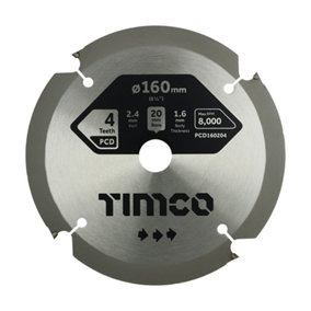 TIMCO PCD Fibre Cement Saw Blade - 160 x 20 x 4T