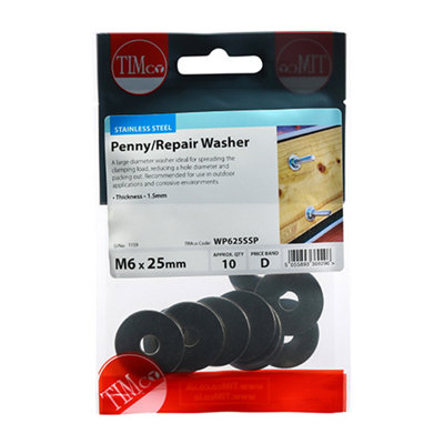Penny Washer M6 x 25