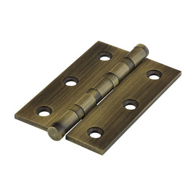 TIMCO Performance Ball Race Button Tip Brass Hinges Antique Brass - 76 x 50