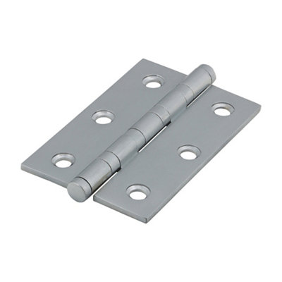 TIMCO Performance Ball Race Button Tip Brass Hinges Satin Chrome - 76 x 50