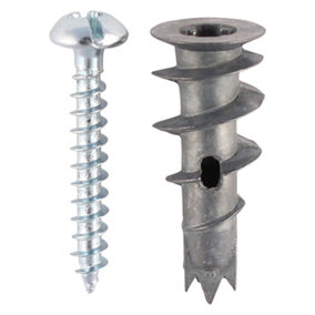 TIMCO Plasterboard Metal Speed Plugs & Screws Silver - 31.5mm (75pcs)