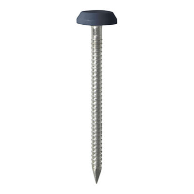 Timco - Polymer Headed Nails - A4 Stainless Steel - Anthracite Grey (Size 50mm - 100 Pieces)