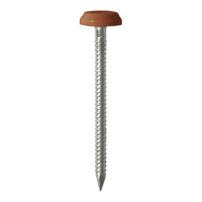 Timco - Polymer Headed Nails - A4 Stainless Steel - Clay Brown (Size 50mm - 100 Pieces)