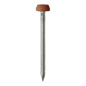 Timco - Polymer Headed Pins - A4 Stainless Steel - Clay Brown (Size 40mm - 250 Pieces)