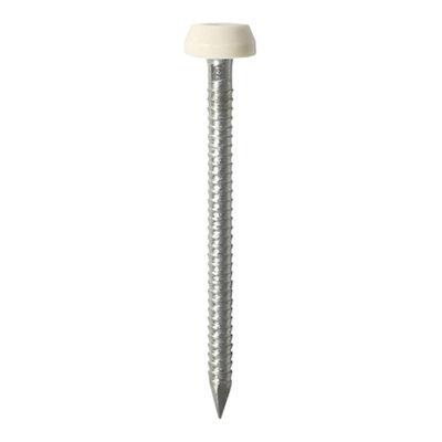 Timco - Polymer Headed Pins - A4 Stainless Steel - Cream (Size 40mm - 250 Pieces)