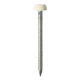 Timco - Polymer Headed Pins - A4 Stainless Steel - Cream (Size 40mm - 250 Pieces)