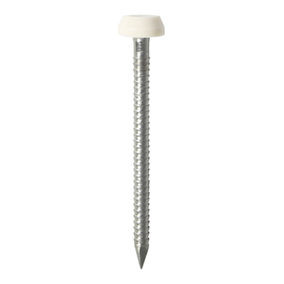 Timco - Polymer Headed Pins - A4 Stainless Steel - White (Size 25mm - 250 Pieces)