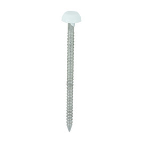 Timco - Polymer Headed Pins - A4 Stainless Steel - White (Size 40mm - 250 Pieces)