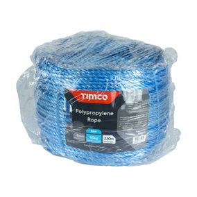 Timco - Polypropylene Rope - Blue - Long Coil (Size 6mm x 220m - 1 Each)