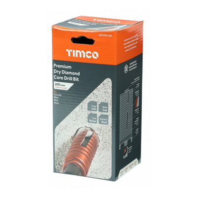 Timco - Premium Dry Diamond Core Drill Bit (Size 91 x 150mm - 1 Each)