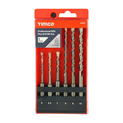 Timco - Professional SDS Plus Drill Bit Set (Size 6pcs - 6 Pieces)