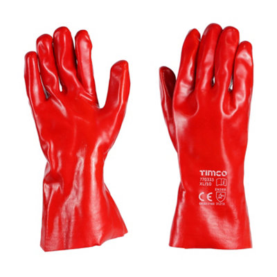 Timco - PVC Gauntlets - PVC Coated Cotton Interlock (Size X Large - 1 Each)