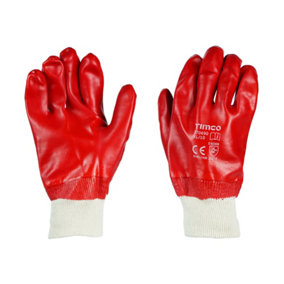 Timco - PVC Gloves - PVC Coated Cotton Interlock   (Size X Large - 1 Each)