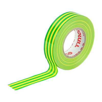 TIMCO PVC Insulation Tape Yellow & Green Stripe - 25m x 18mm