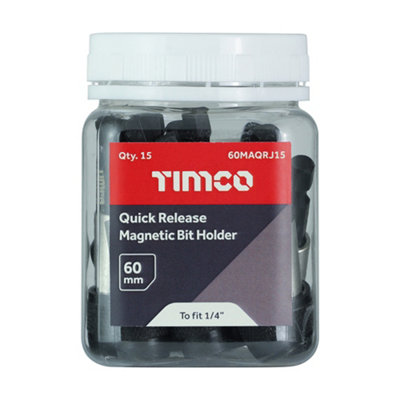Timco - Quick Release Magnetic Bit Holder (Size 1/4 x 60 - 15 Pieces)