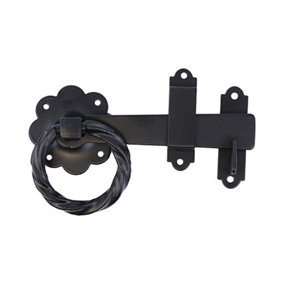 TIMCO Ring Gate Latch Twisted Black - 6"