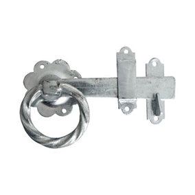 TIMCO Ring Gate Latch Twisted Hot Dipped Galvanised - 6"