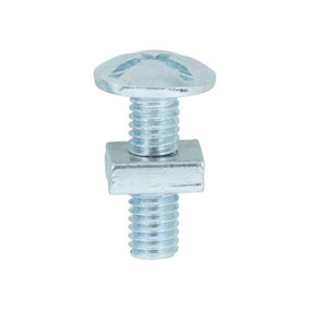 TIMCO Roofing Bolts & Square Nuts Silver - M6 x 20