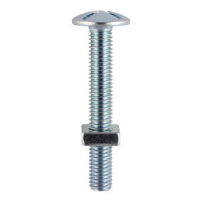 TIMCO Roofing Bolts & Square Nuts Silver - M6 x 40